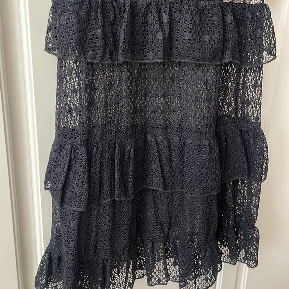 Nightcap clothing midi max ruffle black and tan skirt. New without tags size M - Picture 2 of 5